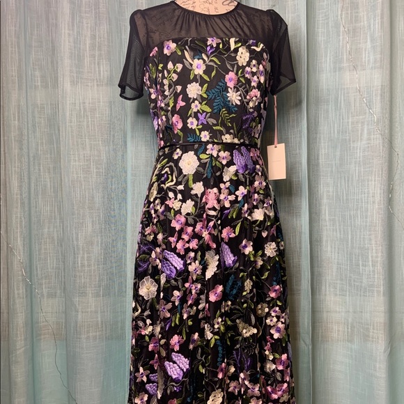 Alex Marie Floral Embroidered High Low Dress - Picture 4 of 16